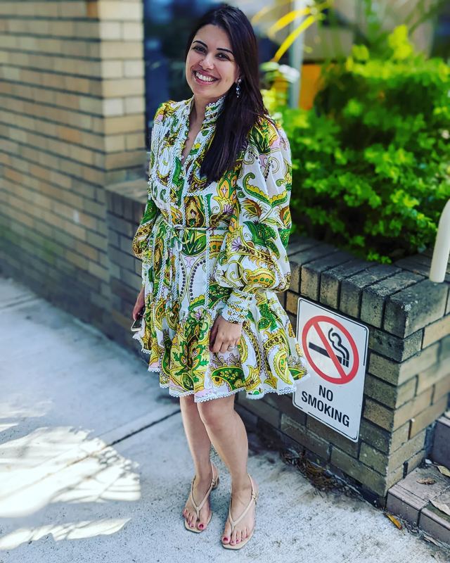 Alemais Green floral mini available to rent