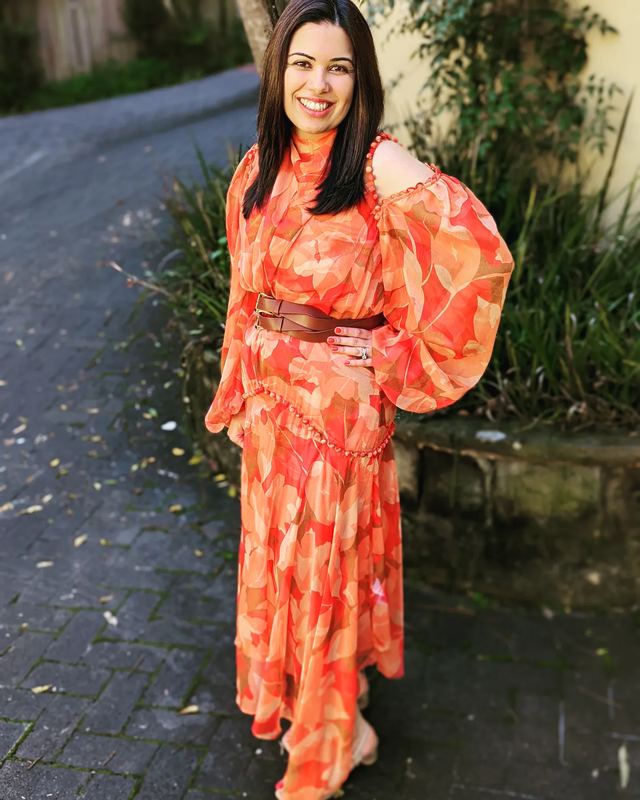 Acler "Cedar" orange maxi available to rent