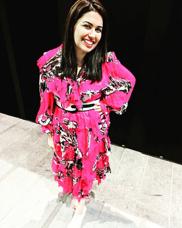 Leo Lin "Wild Horses" ruffle dress available to rent