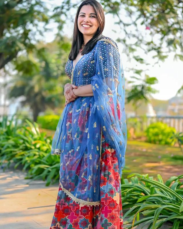 Ethnicity Blue mix-and-match lehenga available to rent